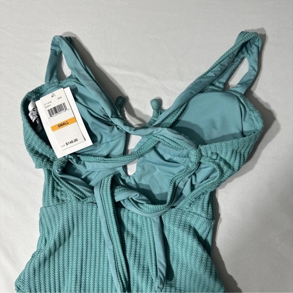 Becca Kylam Bandeau One Piece Swimsuit in Mineral Green - Picture 4 of 11